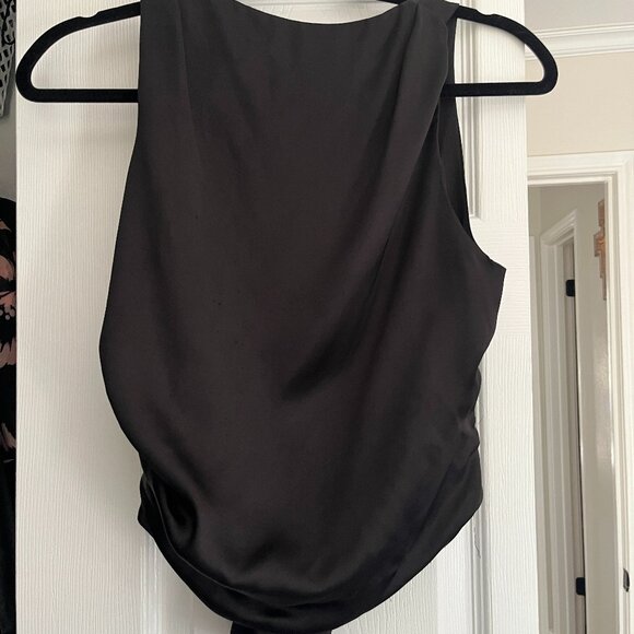 Silk Black Zara Backless Top Size M - Picture 2 of 6